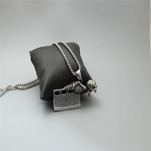 Collar con colgante de esqueleto yunnique, acero inoxidable, joyería de moda unisex, regalo - Product Image 2