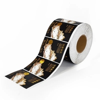 Taille standard personnalisée auto-adhésif impression vodka bouteille de vin étiquette texture mate papier feuille d'or bouteille autocollant