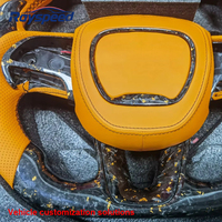 Volant de luxe à 3 branches en cuir et fibre de carbone LED personnalisé pour les modèles Dodge Charger Jeep Grand Cherokee SRT