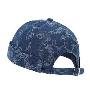 Cappello da Lavoro Senza Visiera in Denim Lavato Stile Hong Kong Ricamato a Mano Gua <span class=keywords><strong>Pi</strong></span> Mao - Minimalista, Vintage, Regolabile - Product Image 4
