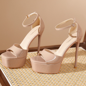 Nouvelles Sandales Sexy à Talons Hauts de 14 cm avec Plateforme Fine et Semelle Épaisse – Modèle Stripper - Product Image 4