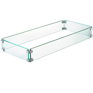 <span class=keywords><strong>Garde</strong></span>-vent en verre facile à assembler pour table rectangulaire en verre trempé - Product Image 1