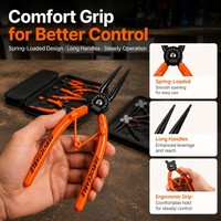 Jeu de pinces à circlips industrielles en acier à haute teneur en carbone, multifonctionnelles, à mâchoires pointues, pour anneaux de retenue, outils à main