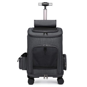 Sac à roulettes pliable pour petits chiens et chats Sac à dos pour animaux de compagnie avec roues pour le voyage - Product Image 3