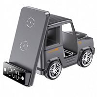 JEDI-Haut-parleur de bureau intelligent cinq en un de haute qualité-Réveil rapide-Support de chargeur sans fil en forme de voiture