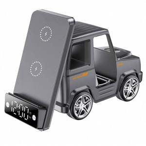JEDI Cinco en Uno de Alta Calidad Inteligente Escritorio Carretilla Elevadora Altavoz Despertador Rápido Forma de Coche Cargador Inalámbrico Soporte - Product Image 2