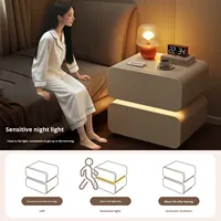 Chevet en bois massif de style vintage, vente chaude 2025, chambre à coucher, luxe léger, haut de gamme, petit meuble de rangement