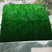 Panneau acrylique décoratif haut de gamme vert émeraude à motif cristal de glace, finition translucide pour aménagements et signalétique de magasins de détail