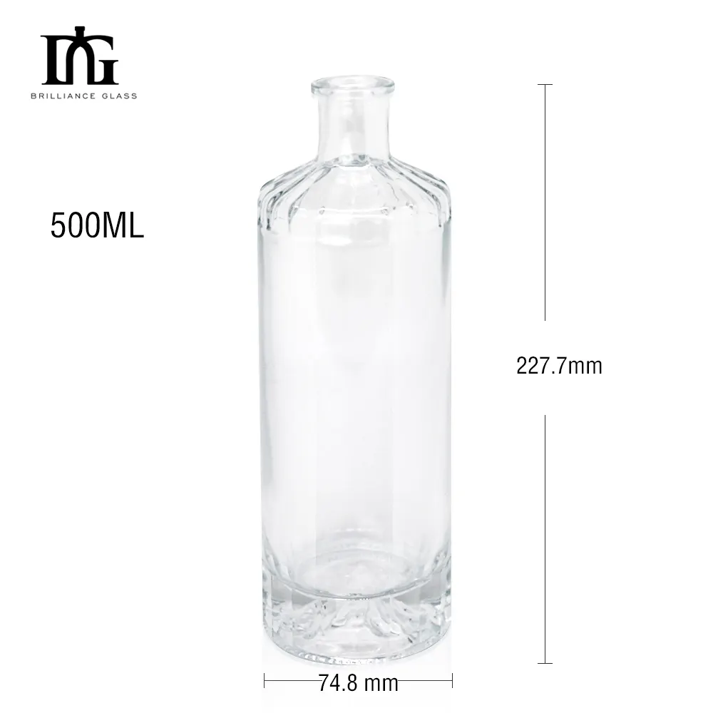 Super Vuurstenen Flessen Zware Fles 500Ml 700Ml Wijn Gin Rum Wodka Glazen Fles Met Doppen