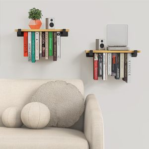 202605 Nuevo Estante Flotante <span class=keywords><strong>de</strong></span> Madera para Libros, Estantería Colgante para Sala <span class=keywords><strong>de</strong></span> Estar, Estudio, Almacenamiento <span class=keywords><strong>de</strong></span> Libros, Revistas y Periódicos - Product Image 6