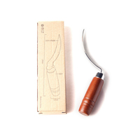 Outil de cuisine en acier inoxydable C274 pour retirer la chair de la noix de coco, ouvre-coque de noix de coco, gadget de cuisine, ouvre-coque de noix de coco avec manche en bois