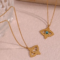 Collier Dreamshow en pierre naturelle vintage, plaqué or 18 carats, acier inoxydable, bijoux anti-ternissement