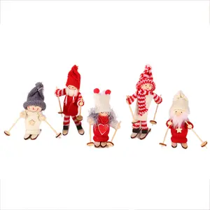 Christmas decoration supplies ornaments wooden ski doll doll Christmas tree mini pendant