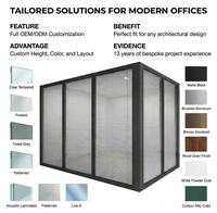 Cloison en verre simple avec cadre en aluminium et ossature en acier