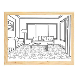 Artisanat avec musique Déco Lumineux LED Art Peinture Photo Cadre Trois Couleurs Peinture décorative en bois cadre photo <span class=keywords><strong>veilleuse</strong></span> - Product Image 4