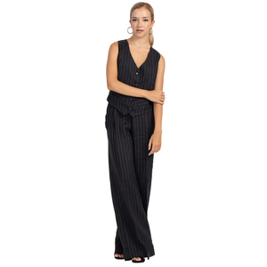 Conjunto de <span class=keywords><strong>Chaleco</strong></span> y Pantalón de Traje para <span class=keywords><strong>Mujer</strong></span> con Rayas Diplomáticas, Hecho a Medida, Estilo Formal para Oficina, <span class=keywords><strong>Chaleco</strong></span> Casual de Negocios - Product Image 6