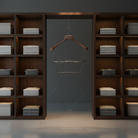 Cintre en bois écologique avec structure métallique robuste, simple niveau, pour maillots de bain, sous-vêtements, vêtements de sport et rangement de literie