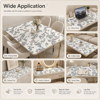 Nappe de table en PVC à motif floral vintage, imperméable, découpable, tapis de table décoratif en vinyle, protection anti-taches pour meubles
