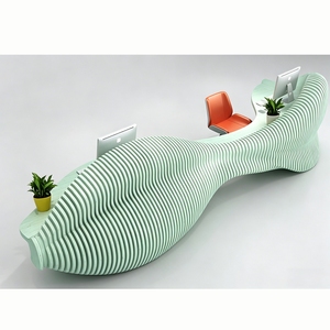 Source Factory Wood <b>Reception</b> Desk Custom Expertise for Decor Projects in Beauty Salon Health Museum <b>Reception</b> - Product Image 4