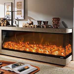 <span class=keywords><strong>Chimenea</strong></span> <span class=keywords><strong>Eléctrica</strong></span> <span class=keywords><strong>Panorámica</strong></span> Moderna de 1000 mm, Vidrio de Doble Cara, Llama Realista, Control Remoto, Fácil Instalación, Acero Elegante para Uso en Interiores - Product Image 2