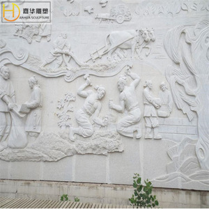 Jiahua Sculpture <b>Stone</b> Relief Wall Art Chinese Style Carved <b>Landscape</b> Decorative Panel Outdoor Garden Decoration - Product Image 3