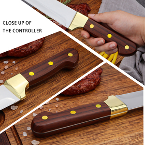 8in Ergonomic Damascus dao nhà bếp với tay cầm bằng gỗ tùy chỉnh boning cắt cho thịt kim loại ODM/OEM thân thiện - Product Image 3