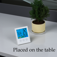 Thermomètre et hygromètre d'intérieur, station météo avec lumière LED nocturne, horloge avec alarme de température et d'humidité pour la maison, la chambre à coucher et le bureau