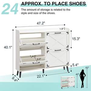Meuble à chaussures moderne et élégant pour l'entrée, en bois, avec rangement en MDF - Product Image 6