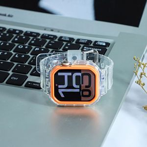 TPU Clear Glacier Strap Étui de protection antichoc anti-chute pour <span class=keywords><strong>Apple</strong></span> <span class=keywords><strong>Watch</strong></span> 10 42mm 46mm <span class=keywords><strong>Transparent</strong></span> Case <span class=keywords><strong>Bracelet</strong></span> Wrist Band - Product Image 4