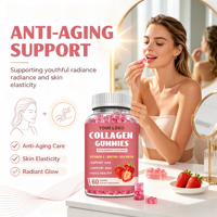 Complément de beauté végétalien : Gommes au collagène, biotine et kératine avec multivitamines pour la santé de la peau et la croissance des cheveux, saveur fraise, anti-âge