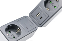 Enchufe Schuko europeo de alta calidad, enchufe 16A, adaptador eléctrico con interruptor, 1 enchufe de pared, a tipo C USB, 1 unidad, 1 unidad