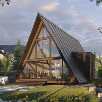 Kit de cabane préfabriquée triangulaire modulaire pour villa et hôtel, cabanes forestières, structure événementielle, bureau mobile, certifié CE