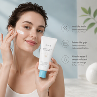 Crème solaire invisible transparente en gel à label privé, fini mat, SPF 50, large spectre, base de maquillage, résistante à l'eau, sans huile, écran solaire pour le visage