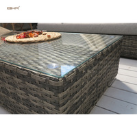 Ensemble de salon de jardin moderne 3-en-1 multifonctionnel en rotin tressé de haute qualité avec coussins pour appartement, salle de sport, hôtel et parc