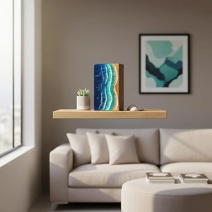 Urnas funerarias de epoxi y madera a precios bajos, urna de cremación con superficie pulida, de forma rectangular, para cenizas humanas. - Product Image 3