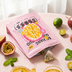 Custom Printed Food Grade Pink Stand Up Pouch Resealable Ziplock Bag for Dried Fruit Tea Snack Packaging - Product Image 2