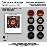 Aimant de réfrigérateur personnalisable avec lecteur de musique tactile NFC, style vinyle rotatif, boîte à musique NFC, autocollant pour réfrigérateur