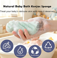 Éponge de bain en konjac avec logo personnalisé, 100% naturelle, éponge de douche pour le corps, grande taille, douce, nettoyante en douceur, pour tous types de peau