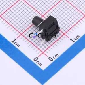 TS-1095C-A10B3-D2 Tactile Switch Bent Lead Through Hole-3P,6x6mm Single Pole Single Throw Round Button 2.5N Right Angle Insert - Product Image 2