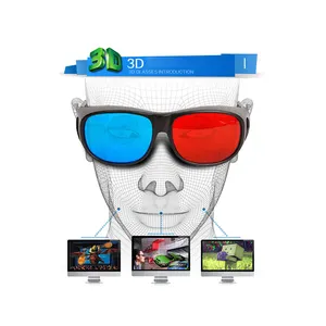 Недорогие 3D-очки для просмотра в черной оправе с красным синим цианом