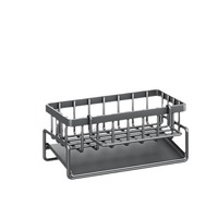 Égouttoir d'évier de cuisine porte-éponge détergent organisateur à un niveau fer non pliant support de rangement multifonction pour bol à vaisselle