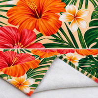Serviette de plage hawaïenne florale 100 % coton avec impression numérique personnalisée, qualité contrôlée, haute qualité