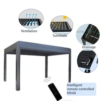 Pergola bioclimatique en aluminium de haute qualité pour l'extérieur, auvent réglable, lames imperméables, toit pour l'ombrage du soleil et la décoration du jardin