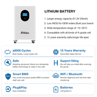Batería de Litio LiFePO4 AMIBA 51.2V 314Ah 16kWh Powerwall para Almacenamiento Doméstico con BMS Inteligente, Más de 10000 Ciclos, en Stock en Filipinas