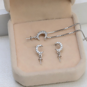 Conjunto de Joyería DIY para Mujer con Colgante de Plata S925 y Pendientes de Perla Huecos 1257, Accesorios de Cristal, Modelo Wenchi 15738 - Product Image 2