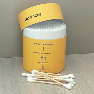 200 Hisopos <span class=keywords><strong>de</strong></span> Algodón <span class=keywords><strong>de</strong></span> Bambú Sostenibles, Tubo <span class=keywords><strong>de</strong></span> Papel Amarillo <span class=keywords><strong>Mostaza</strong></span>, Biodegradables, <span class=keywords><strong>de</strong></span> Doble Cabeza, para Limpieza <span class=keywords><strong>de</strong></span> Oídos y Maquillaje - Product Image 5