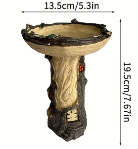 Décoration de <span class=keywords><strong>jardin</strong></span> en résine SMC : Mangeoire à oiseaux en forme de raton laveur dans une maison d'arbre et tournesol - Product Image 6