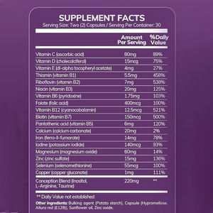 Richtek Premium Inositol Capsules de fertilité féminine Vitamines Minéraux Suppléments de soutien pour les femmes - Product Image 2