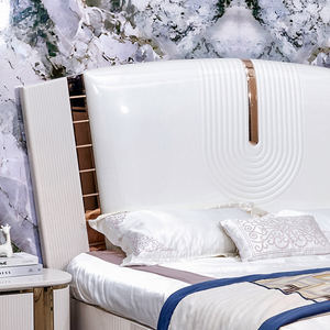 مجموعات أثاث غرفة نوم Mdf خشبية فاخرة بألواح Led وفيلا مزدوجة بتصميم حديث - Product Image 6