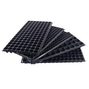 पुनः प्रयोज्य ब्लैक रोपाई पालतू प्लास्टिक नर्सरी रोपण ट्रे 21 32 50 72 98 105 128 200 कोशिकाओं वनस्पति बीज अंकुरण - Product Image 2